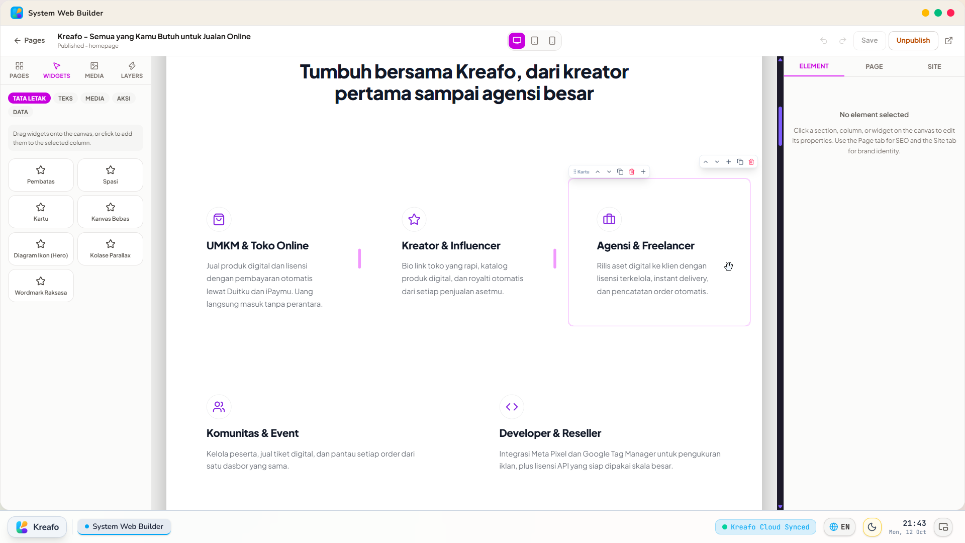 Web Builder Kreafo
